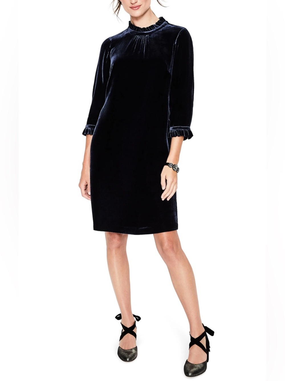 Boden Adora Velvet Shift Dress Size 4 small new with tag mini preppy